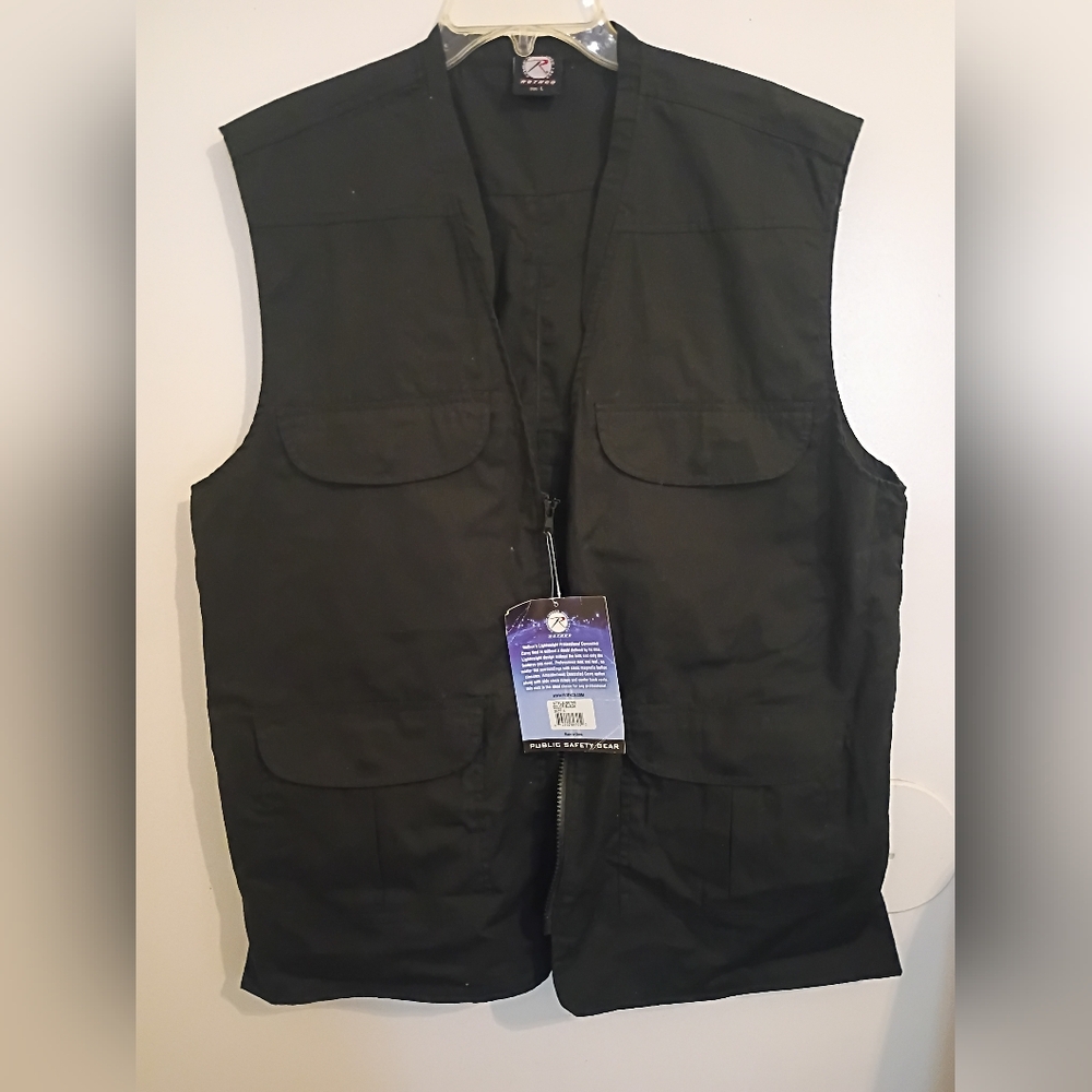 Rothco Black Tactical Vest Sz L‎ NWT